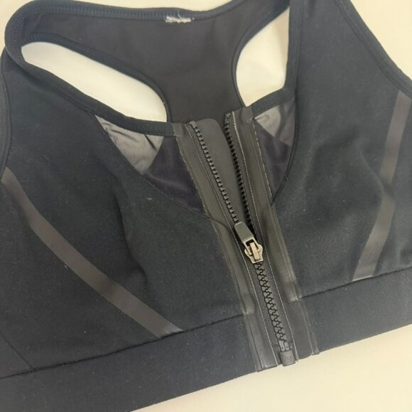 Fabletics XS Black Sports Bra Front Zipper & Racerback - Picture 8 of 8